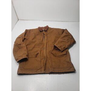 Lakin McKey by Key Canvas Jacket Men's L Regular Brown Work Chore Fleece Lined